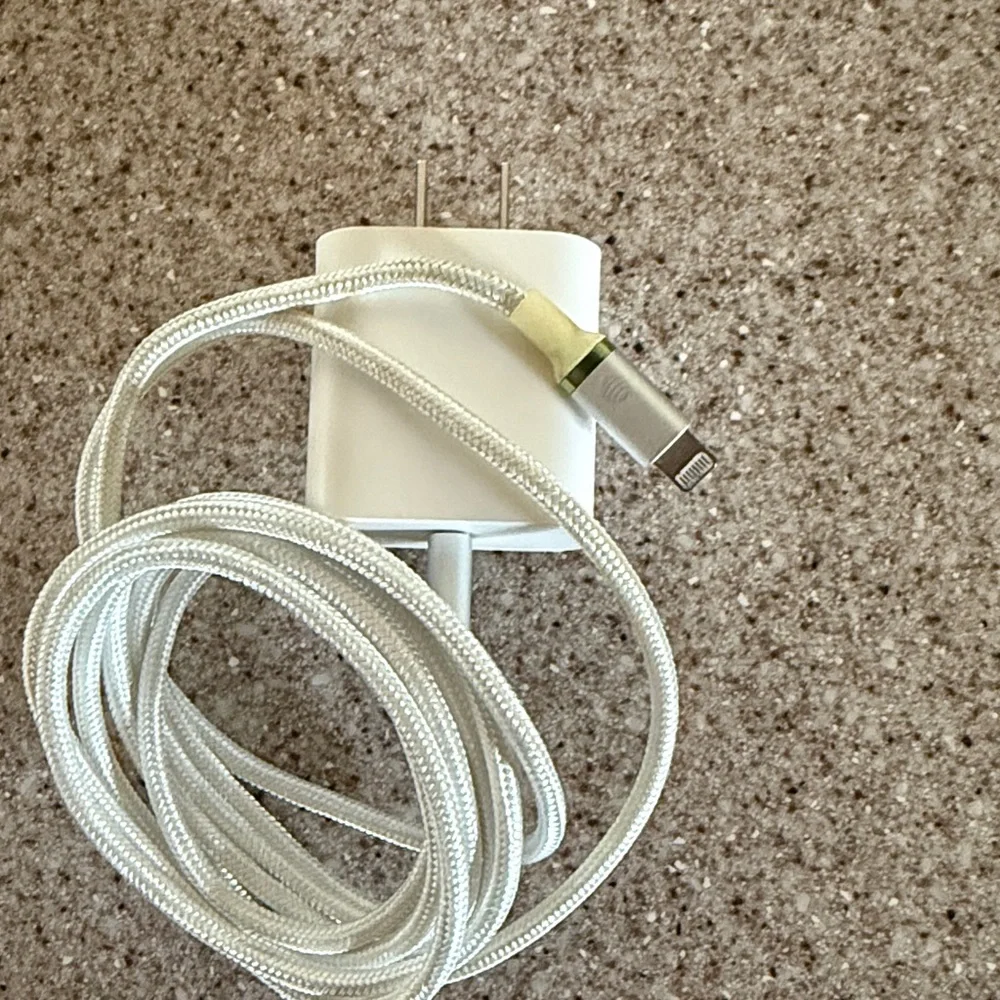 White Apple (retro) USB Wall Charger with Cable 6’